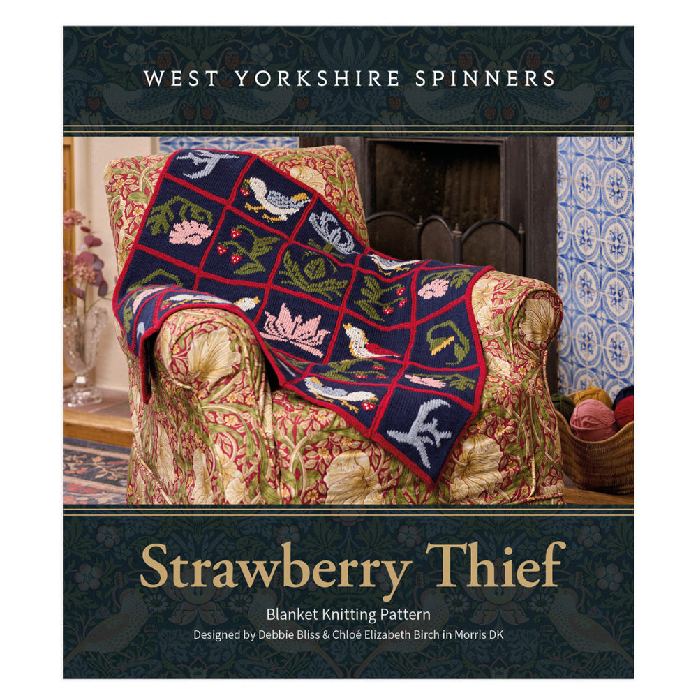 West Yorkshire Spinners Strawberry Thief Blanket Knitting Pattern knitted in WYS Morris DK