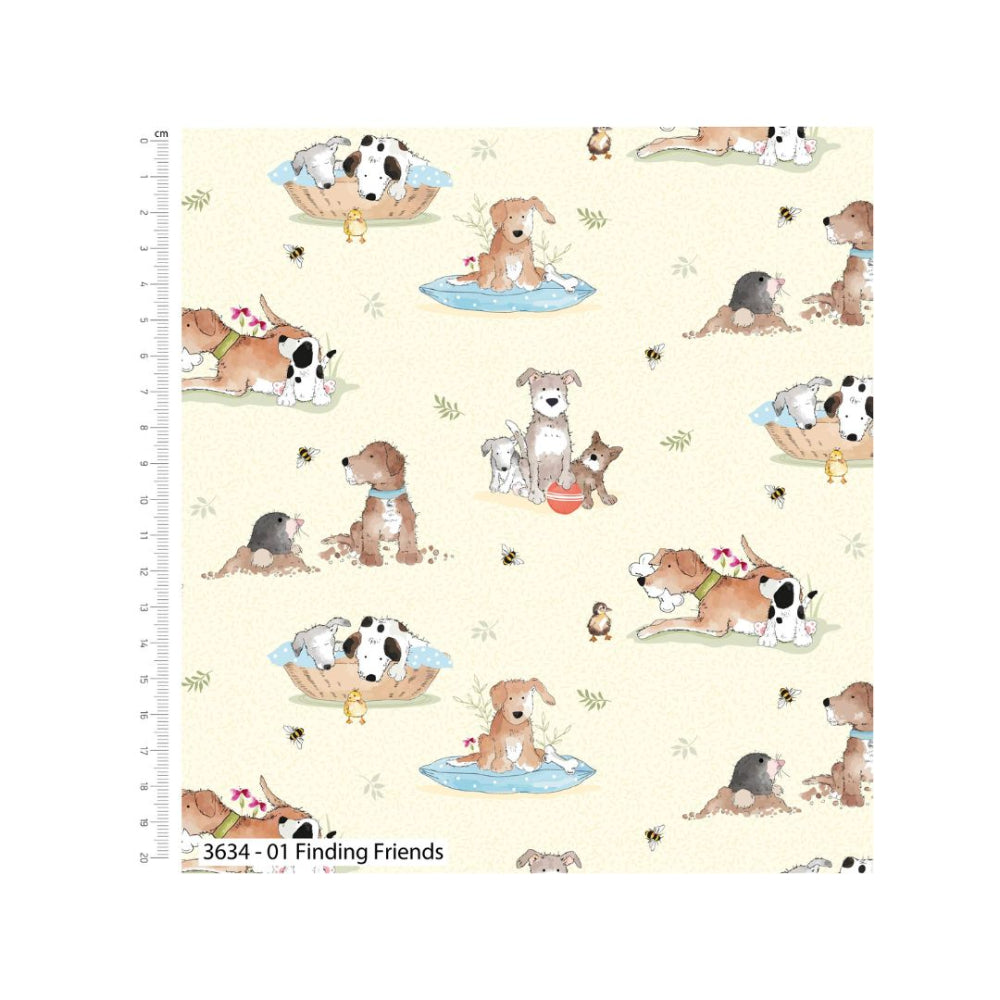 A Dogs Life Fabric Finding Friends