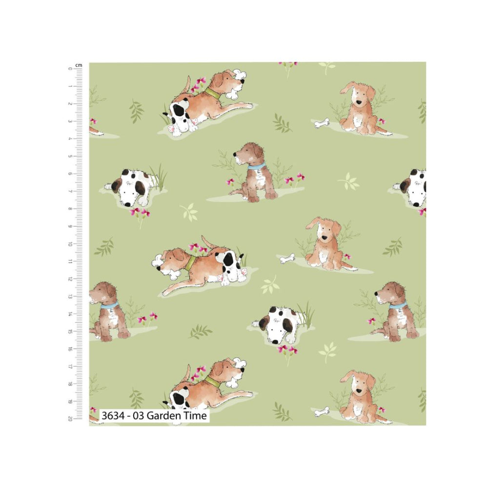 A Dogs Life Fabric Garden Time