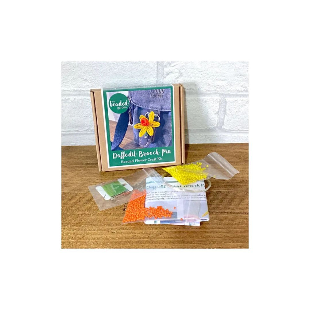Beaded Daffodil Brooch Kit Contents