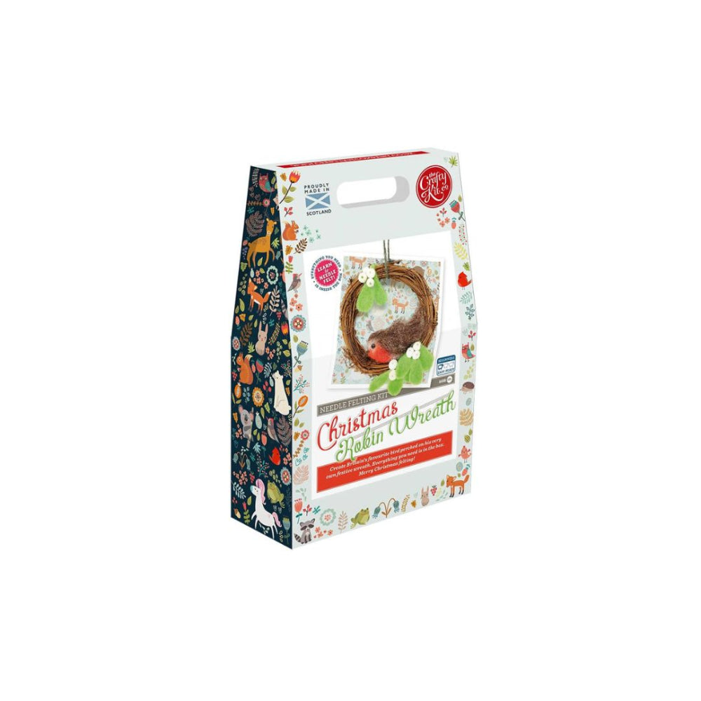 Christmas Robin Wreath Needle Felting Kit