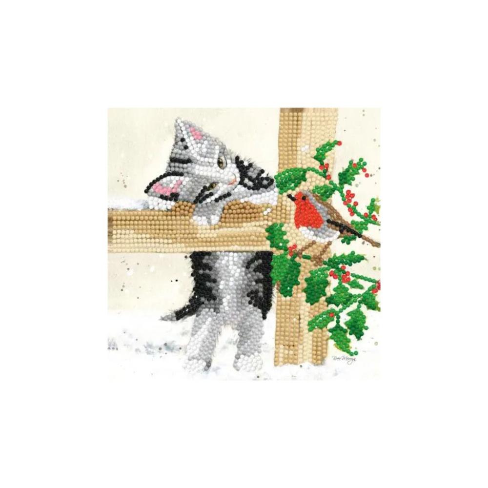 Diamond Art Cat Christmas Card Kit