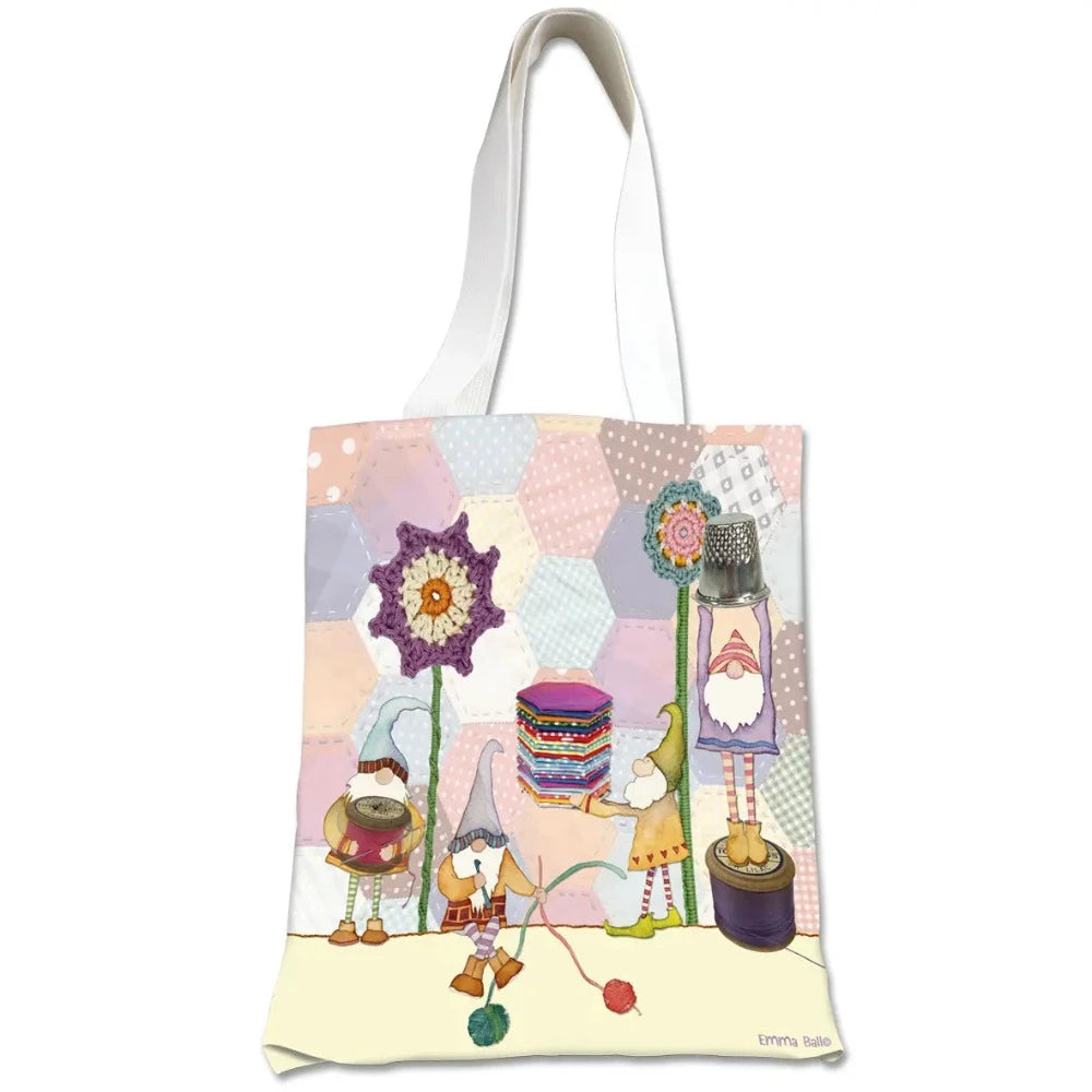 Emma Ball Crafting Gnomes Canvas Tote Bag