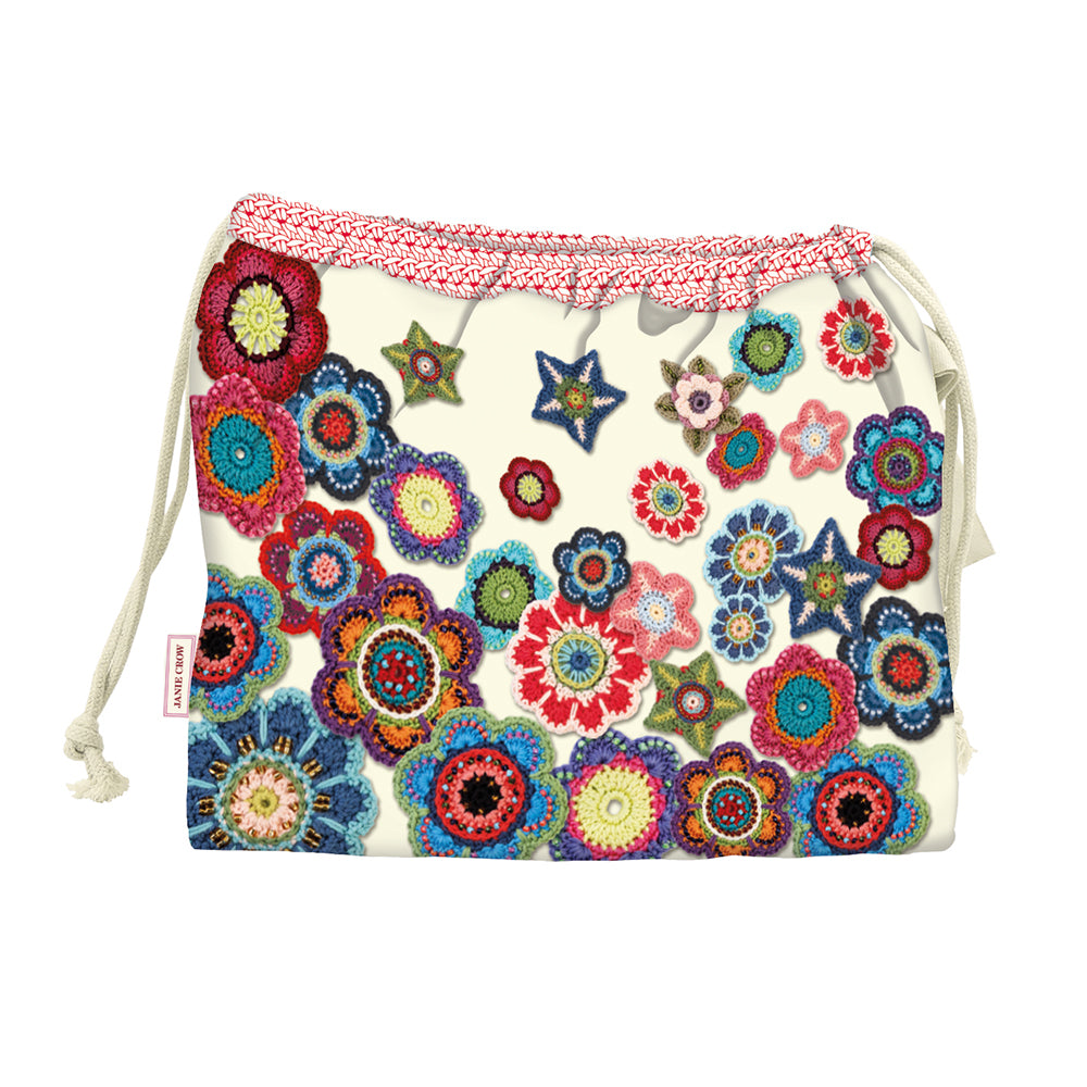 Emma Ball Crochet Motifs Drawstring Bag