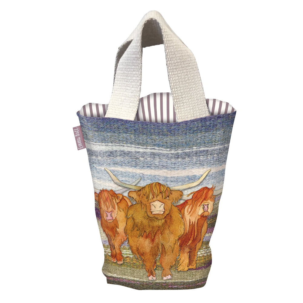 Emma Ball Highland Cows Small Bucket Bag