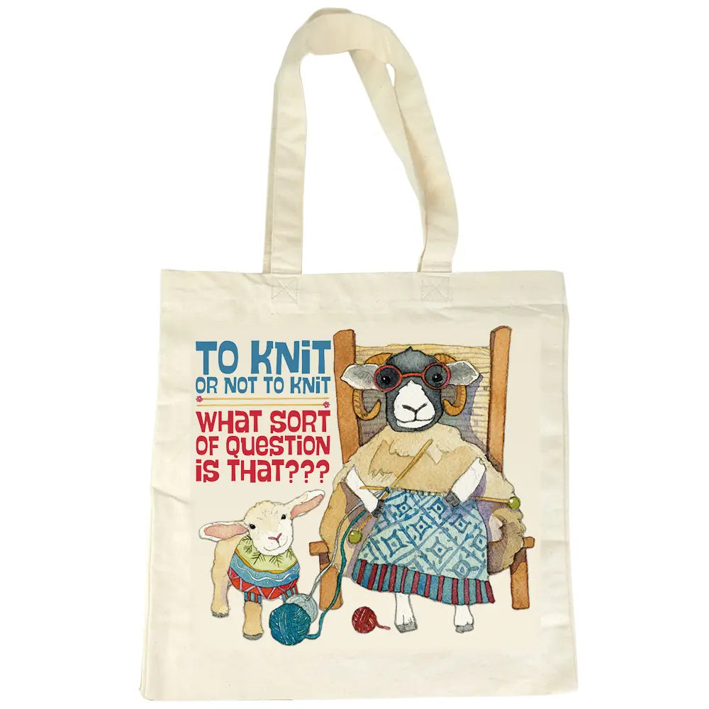 Emma Ball To Knit or Not To Knit Canvas Tote Bag