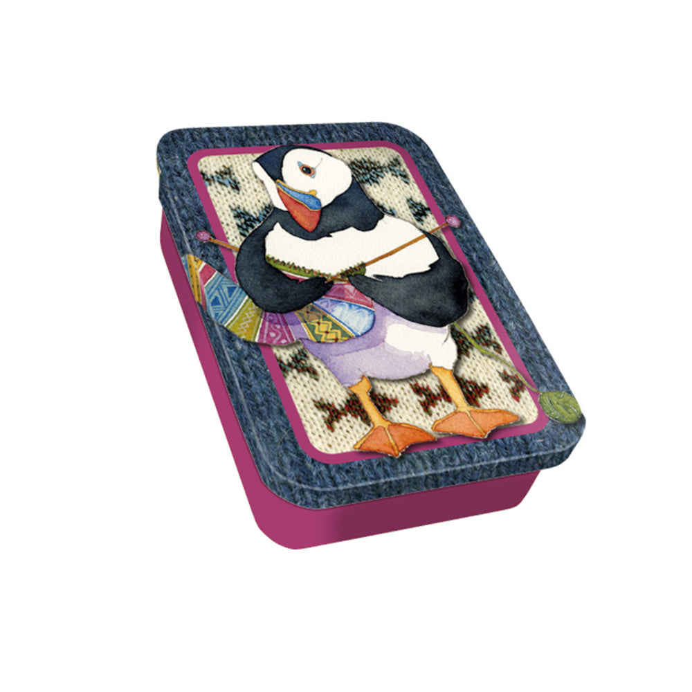 Emma Ball Knitting Puffins Pocket Tin