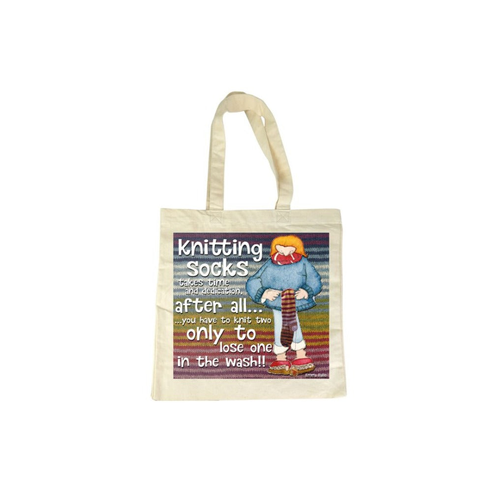 Emma Ball Knitting Socks Canvas Tote Bag