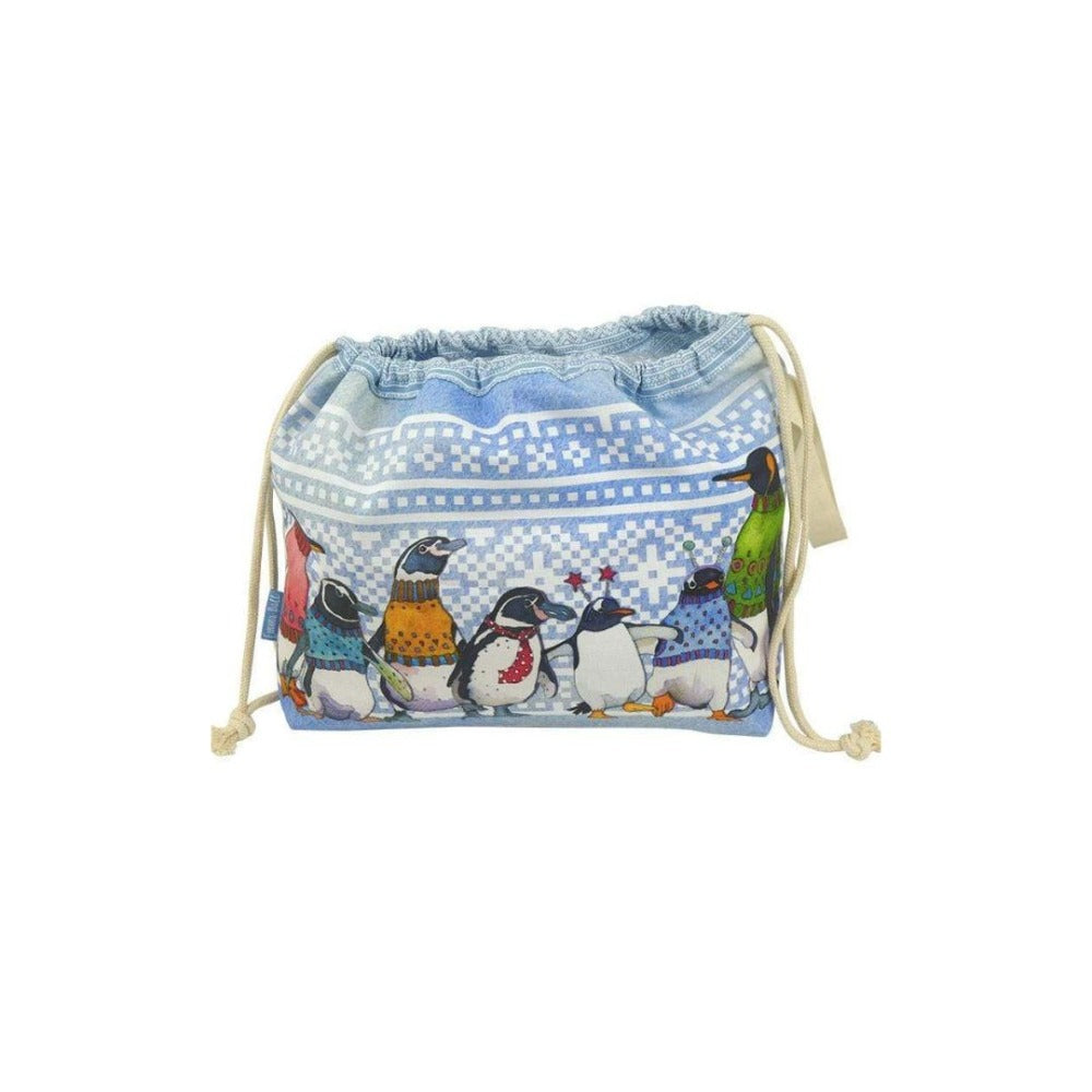 Emma Ball Penguins in Pullovers Drawstring Bag