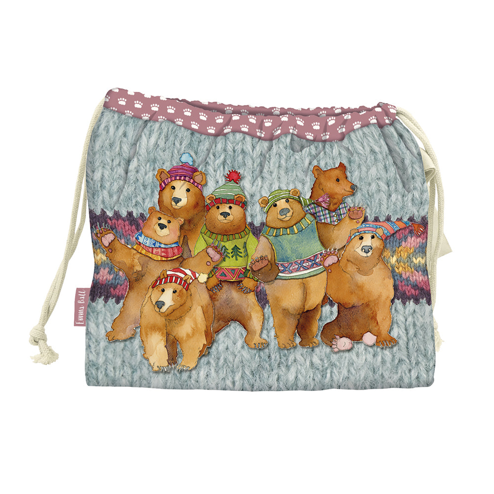 Emma Ball Woolly Bears Drawstring Bag