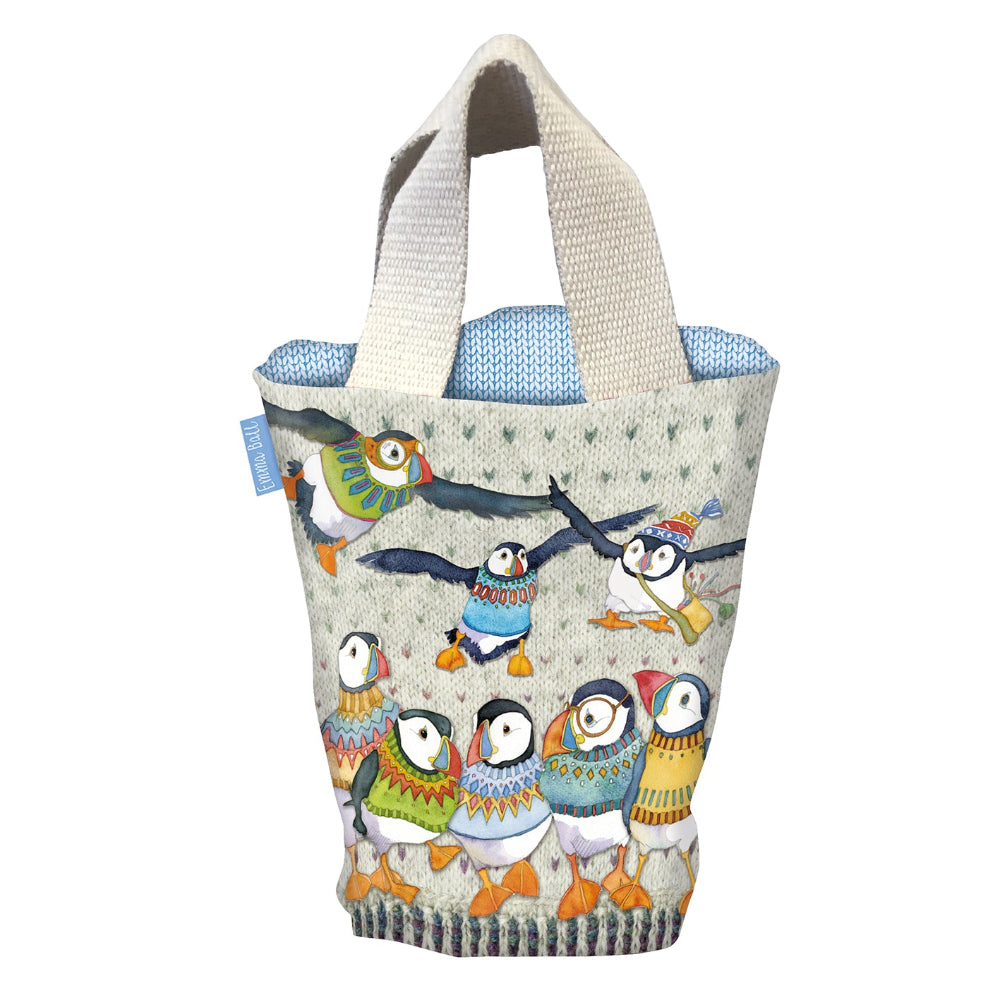 Emma Ball Woolly Puffins Small Bucket Bag