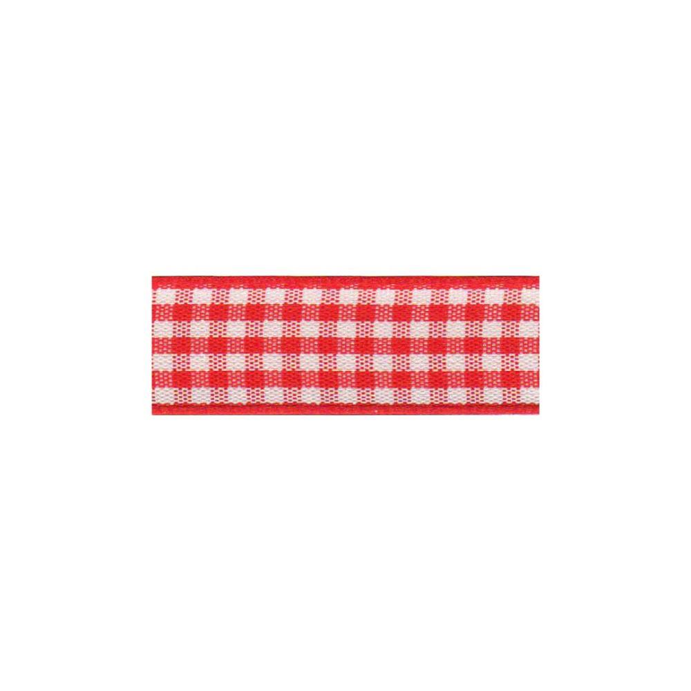 Gingham Ribbon 25 mm Red