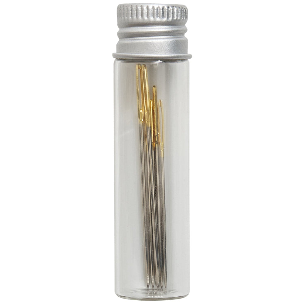 Gold Eyed Tapestry Needles in Glass Storage Tube