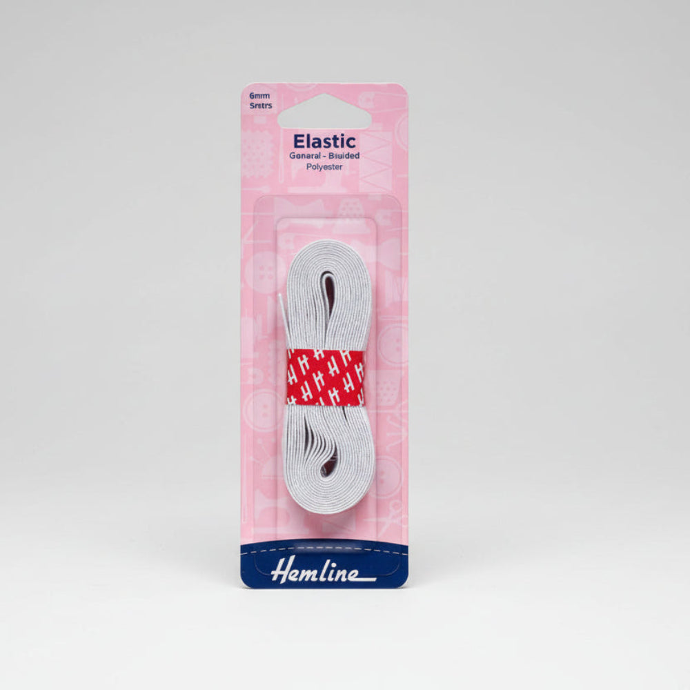 Hemline Elastic 6 mm White