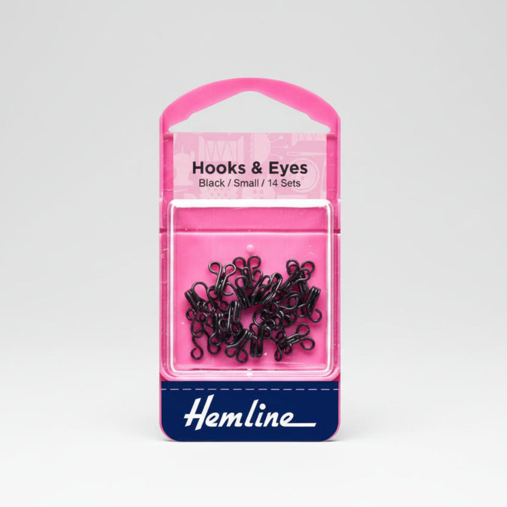 Hemline Hook and Eyes Black Size 1