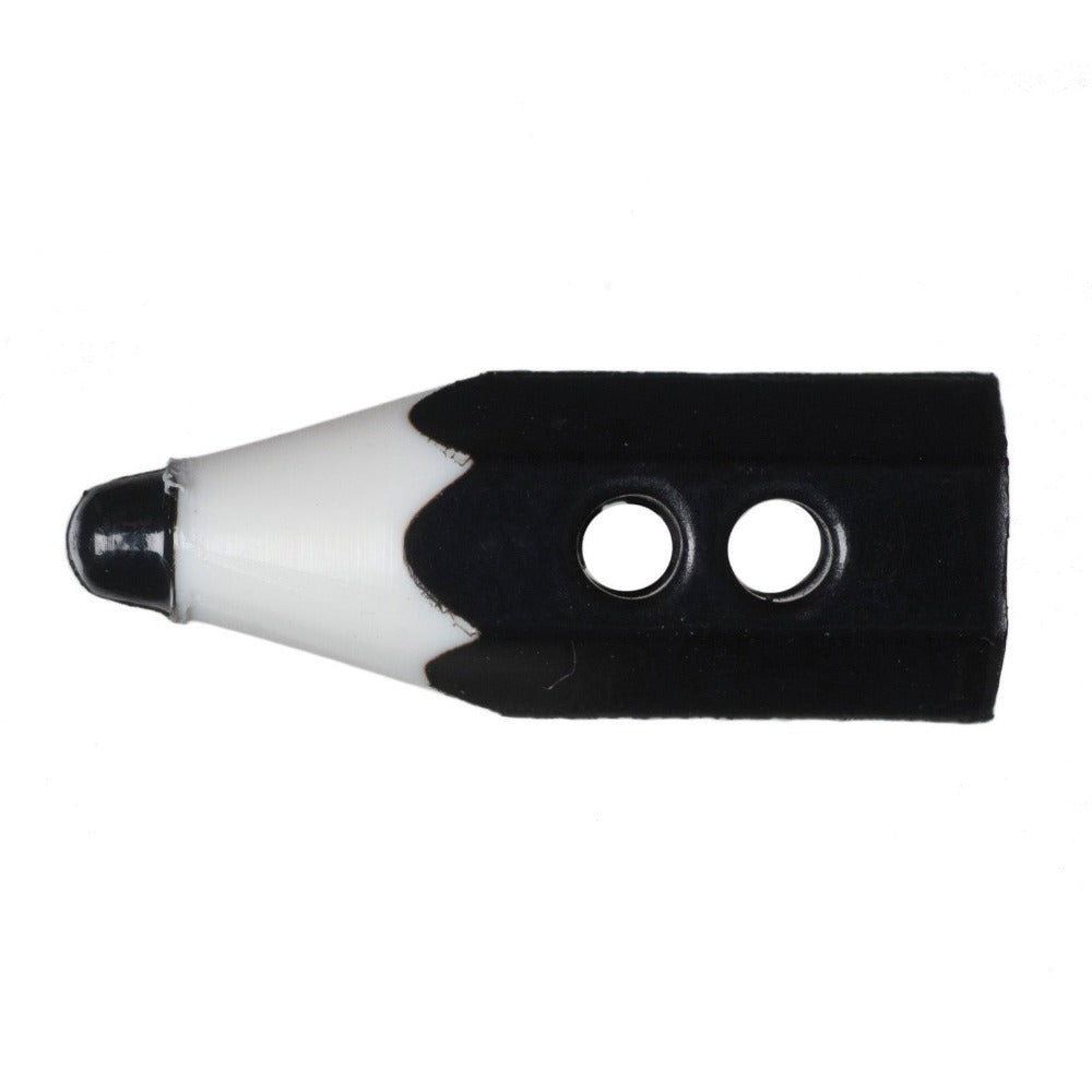 Hemline Pencil Shaped Button Black