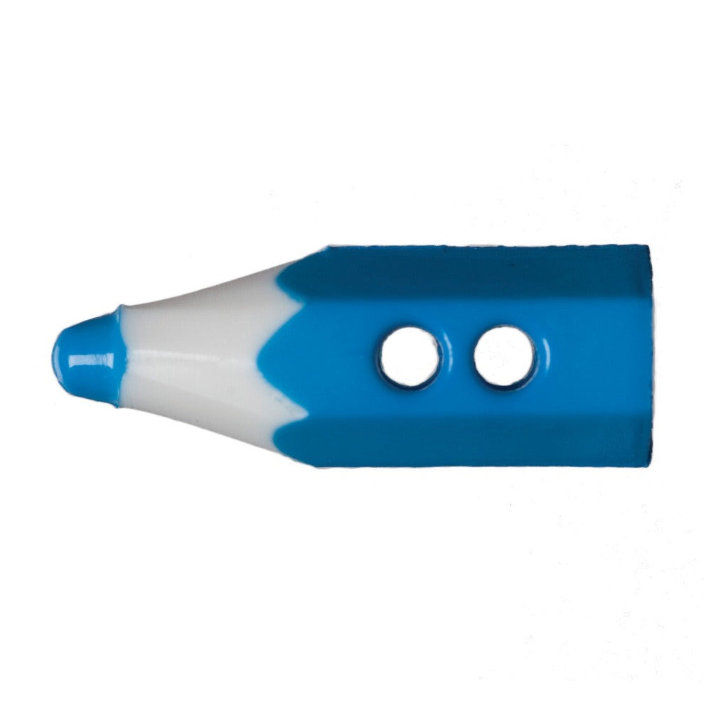 Hemline Pencil Shaped Button Blue