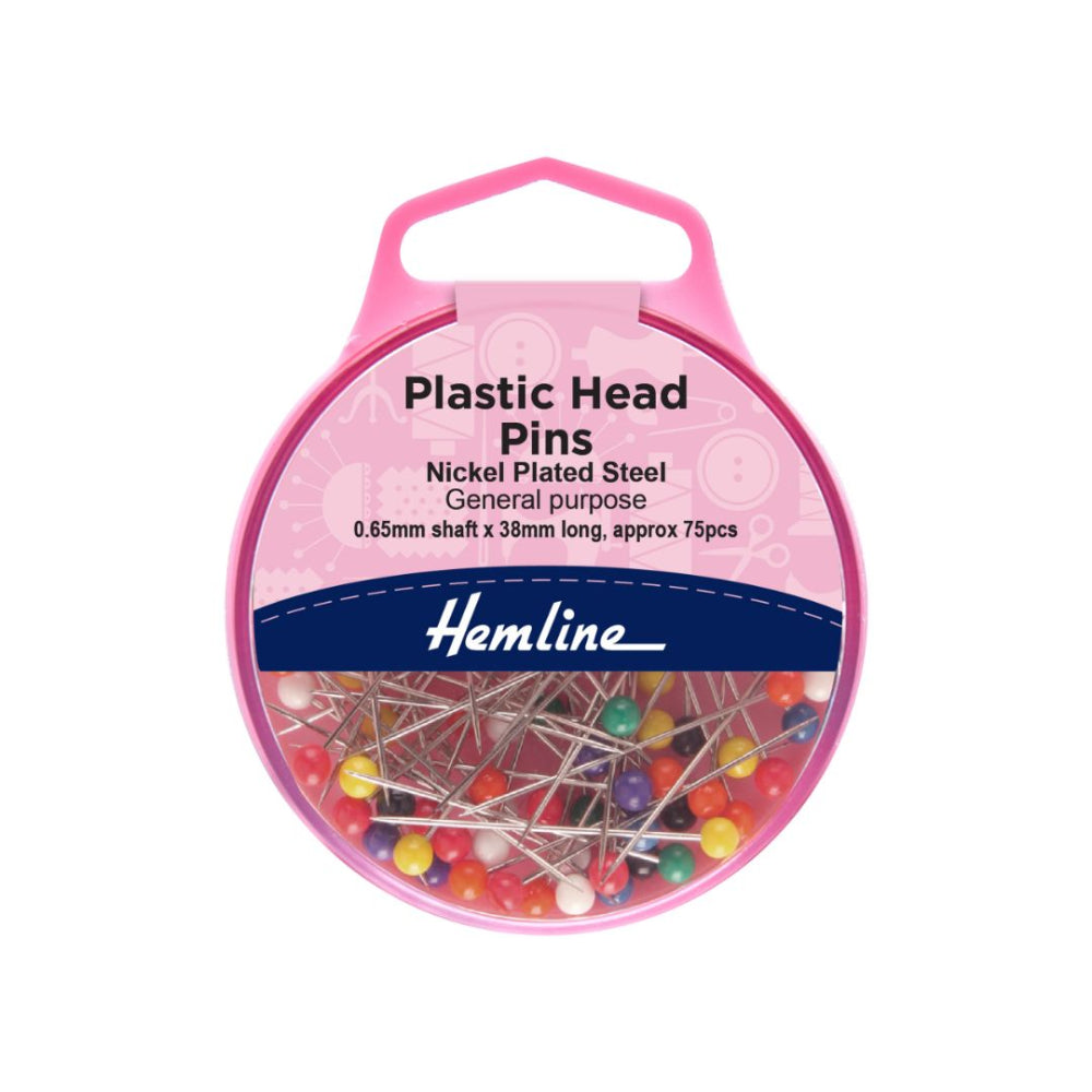 Hemline Plastic Head Nickel Pins