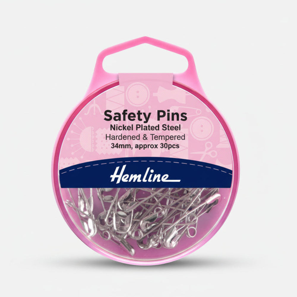 Hemline Safety Pins 34 mm Pack of 30
