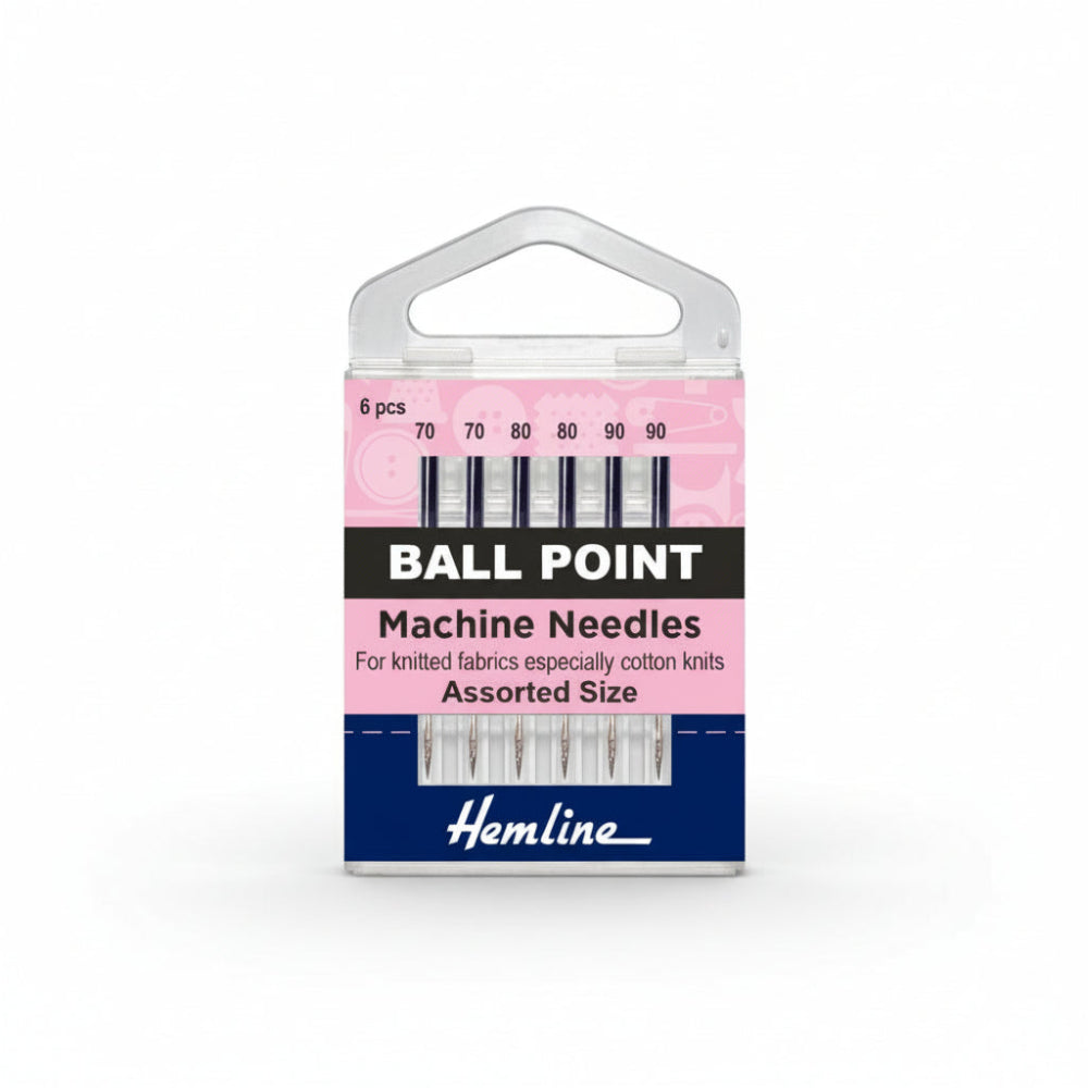 Hemline Sewing Machine Needles Ball Point Pack of 6