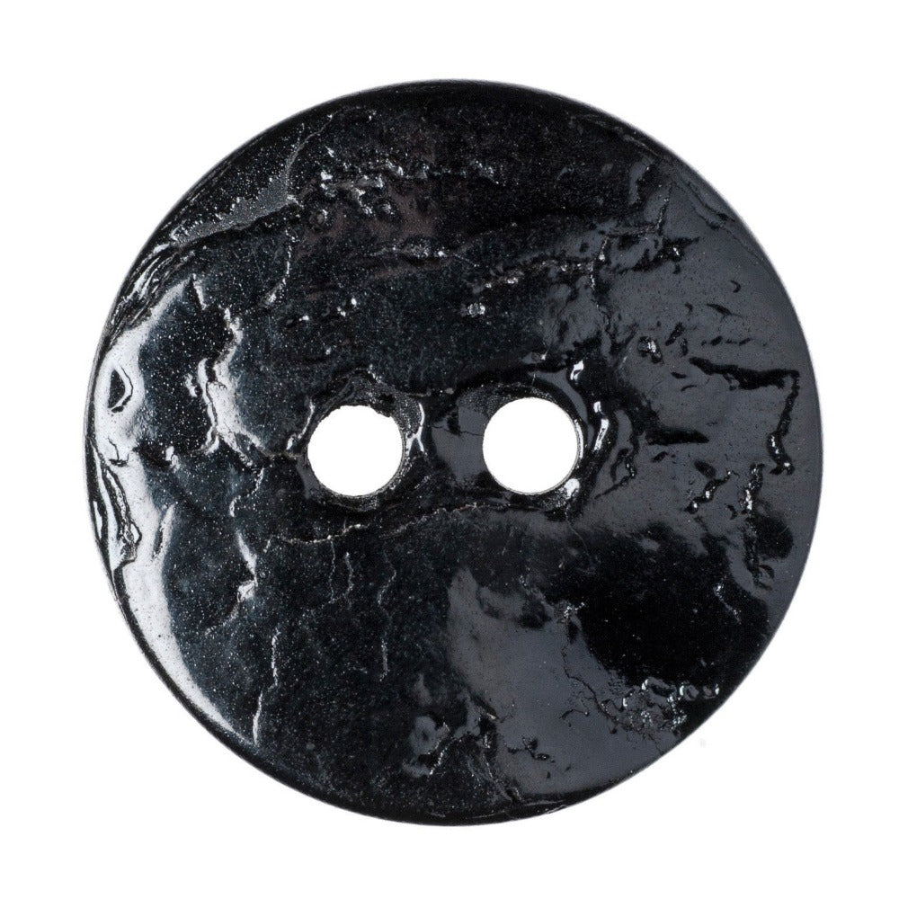 Hemline Shell Buttons 15 mm Pack of 5 Black
