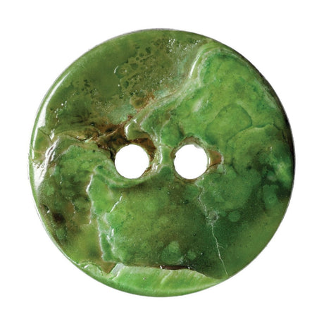 Hemline Shell Buttons 15 mm Green Pack of 5