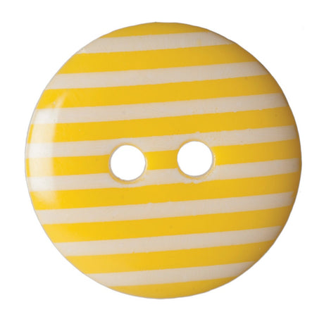 Hemline Stripey Buttons Yellow Size 15 mm Pack of 6