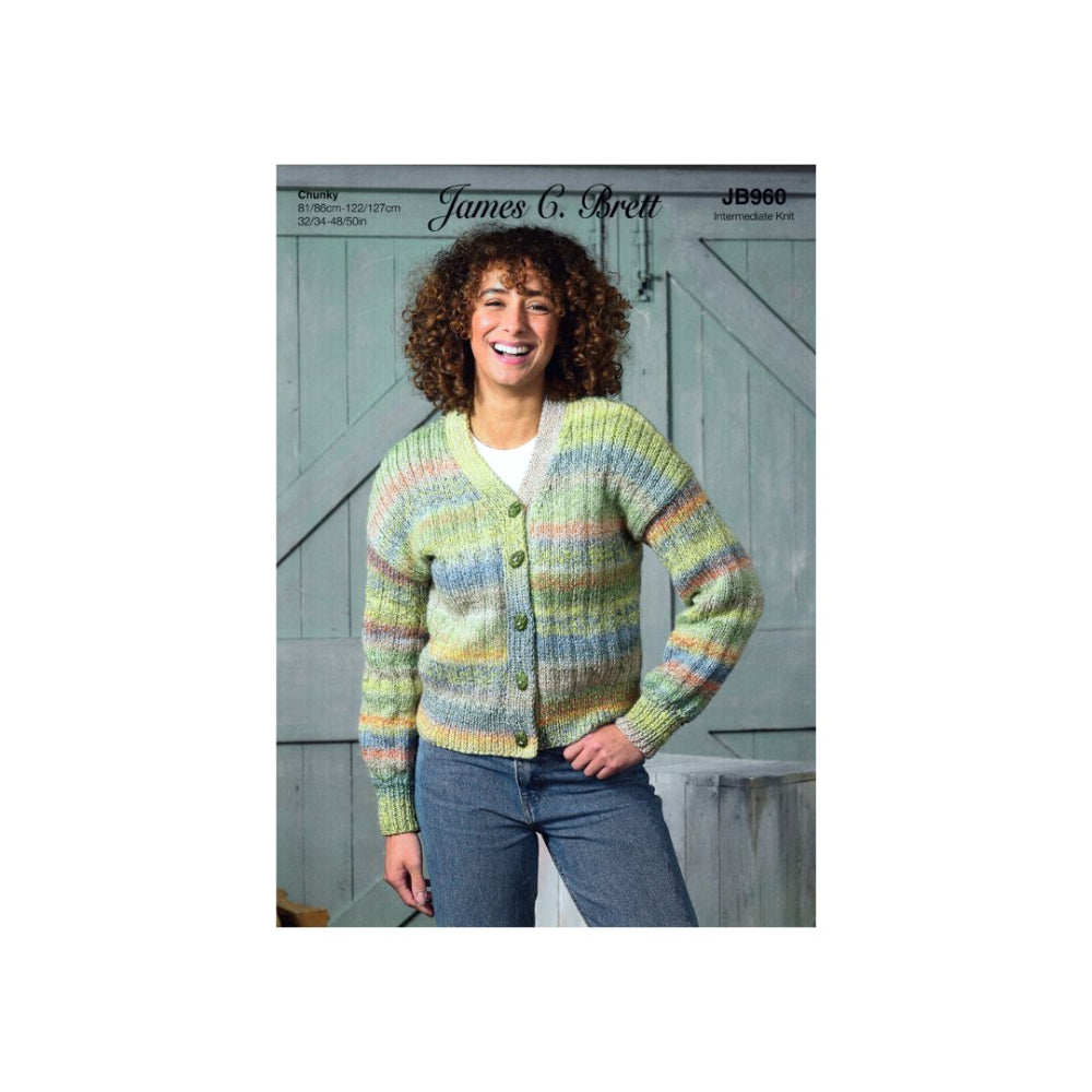 James C Brett Chunky Cardigan Knitting Pattern JB960