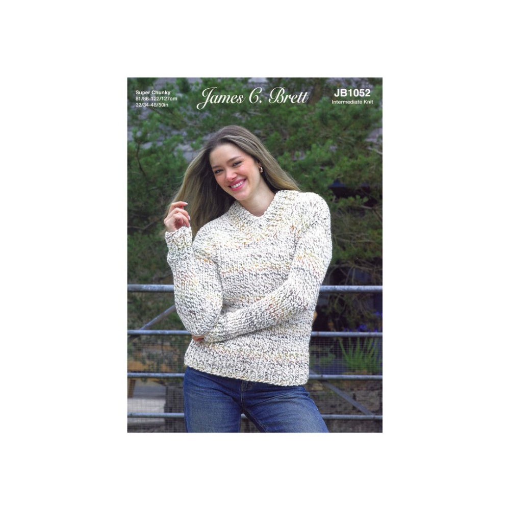 James C Brett Super Chunky Sweater Knitting Pattern JB1052