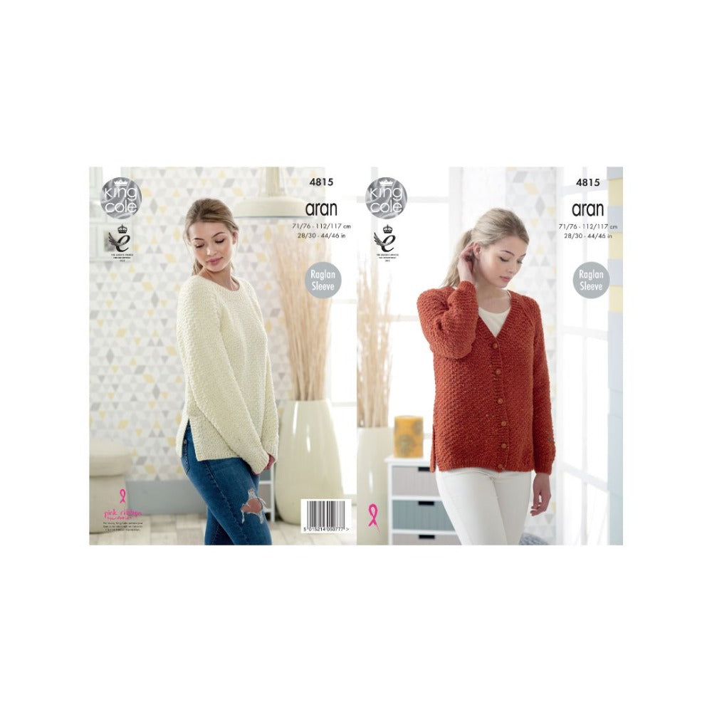 King Cole Aran Knitting Pattern 4815