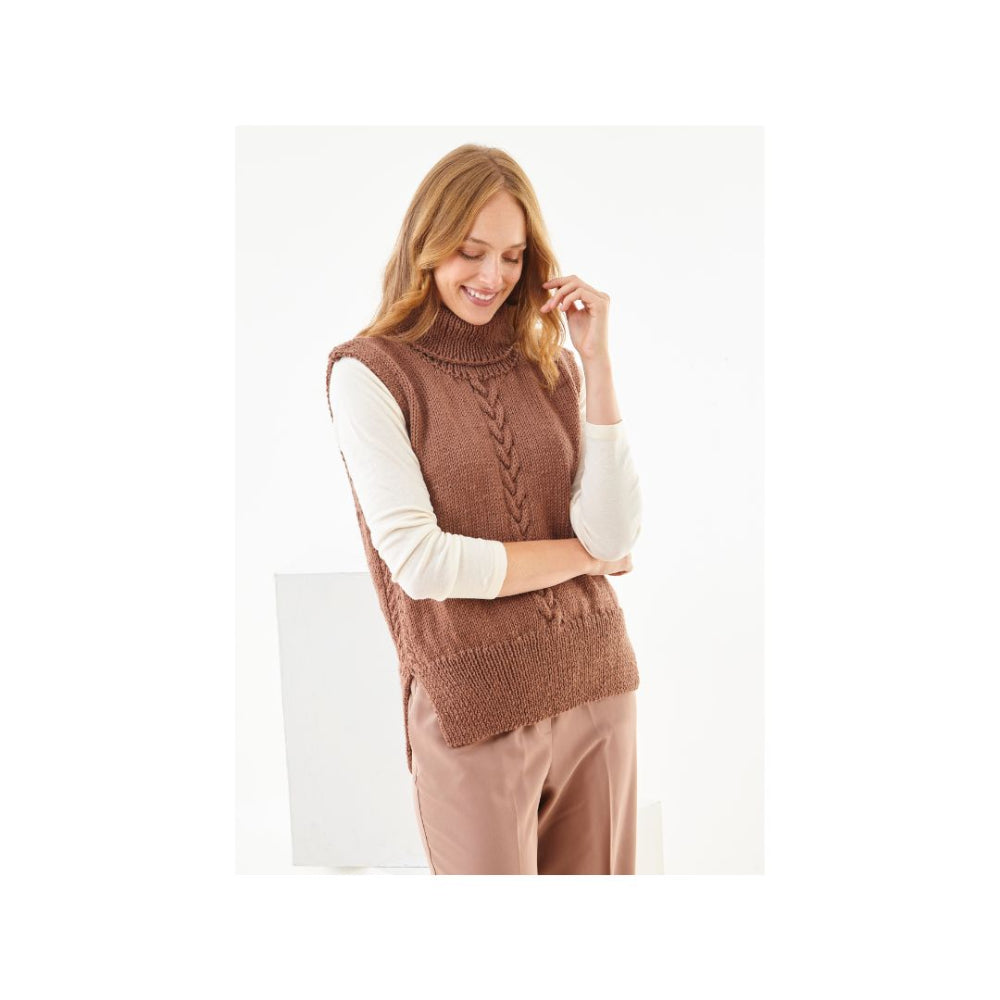 King Cole Aran Slipover Knitting Pattern 6428