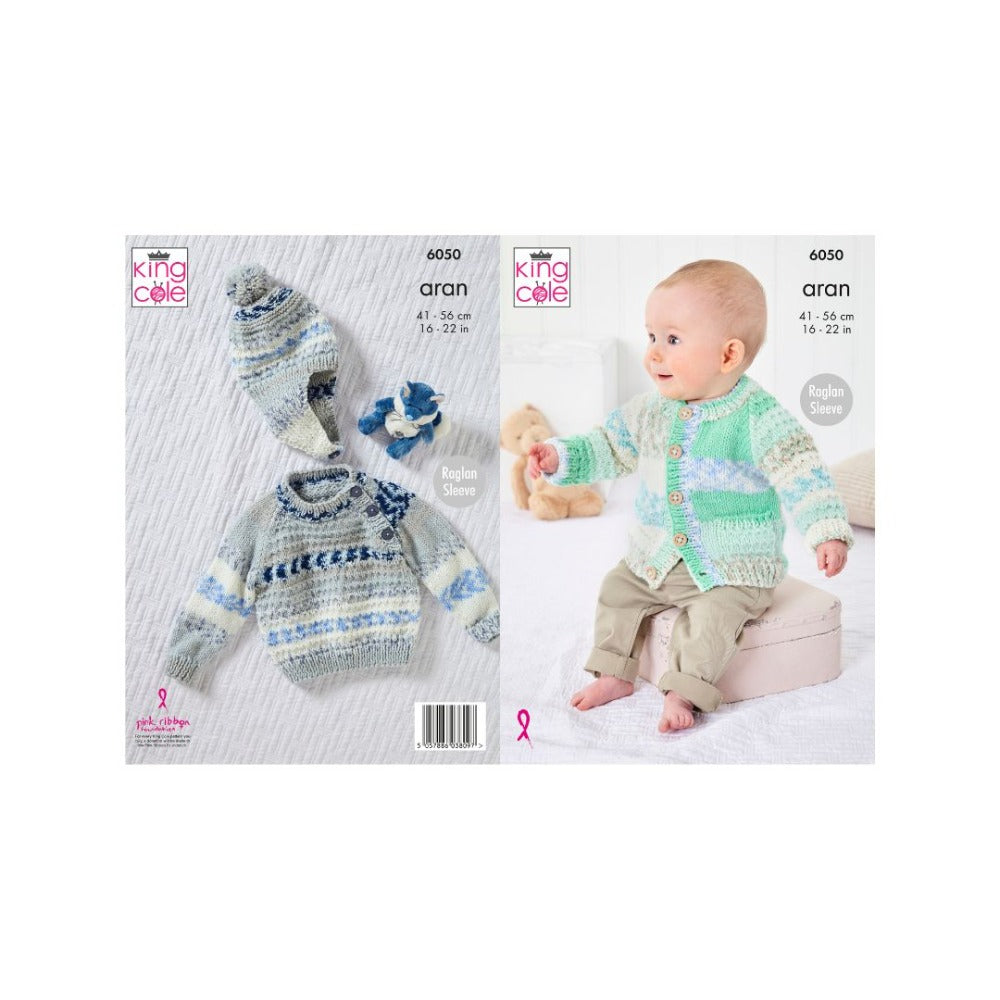 King Cole Baby Aran Knitting Pattern 6050