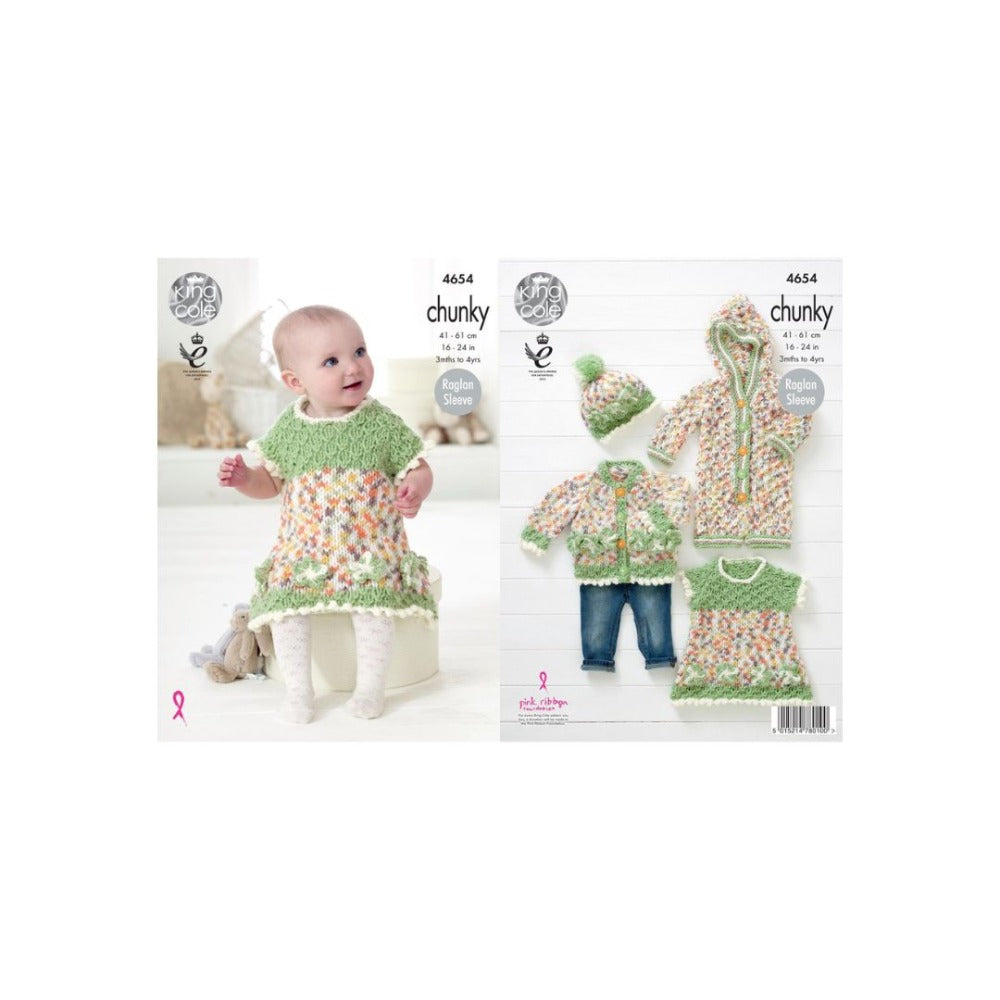 King Cole Baby Chunky Knitting Pattern 4654