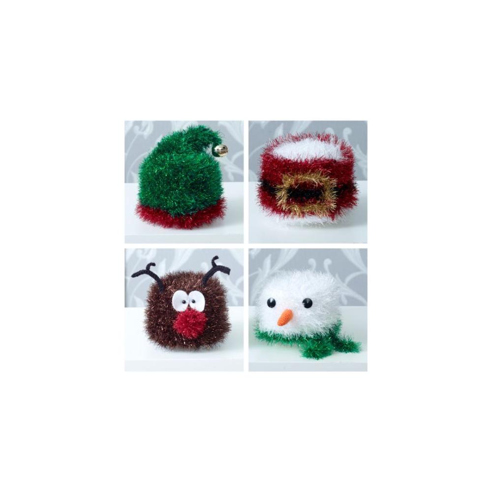 King Cole Christmas Toilet Roll Cover Tinsel Crochet Pattern 9082
