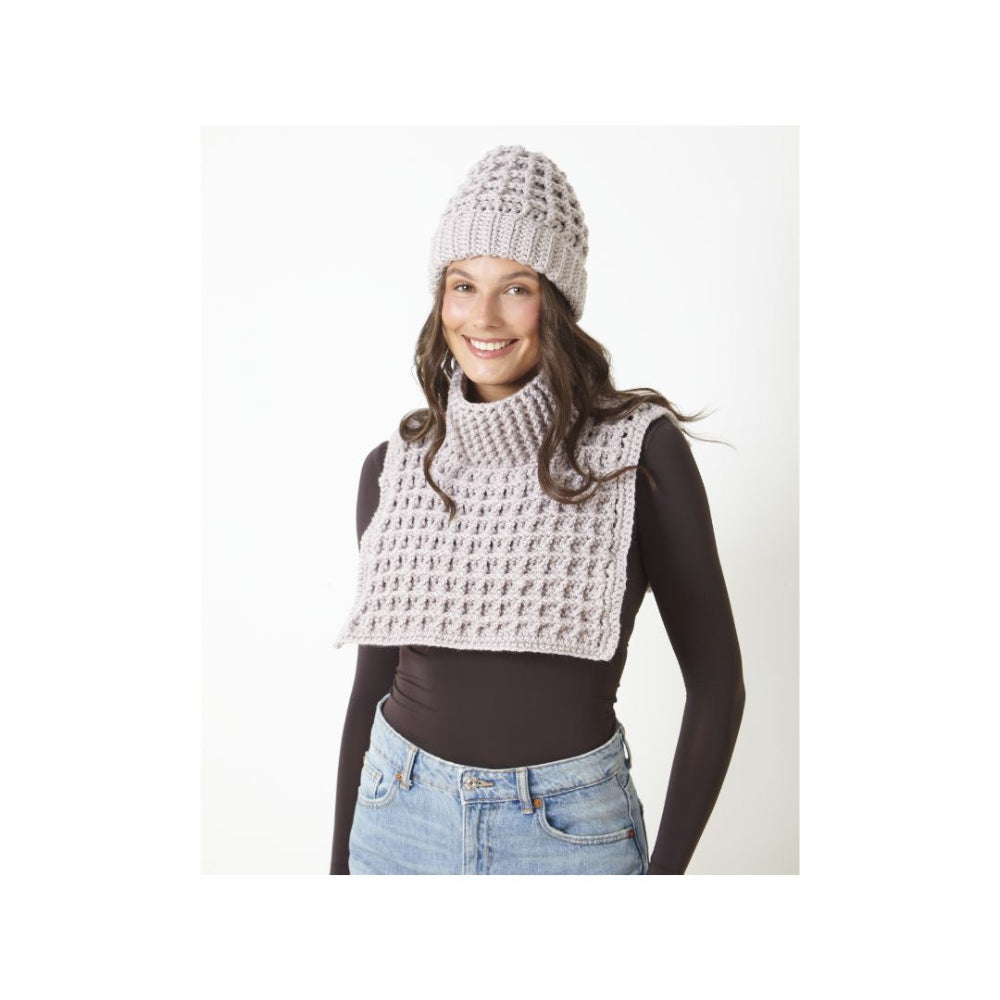 King Cole Crochet Hat and Neck Warmer Pattern 6442