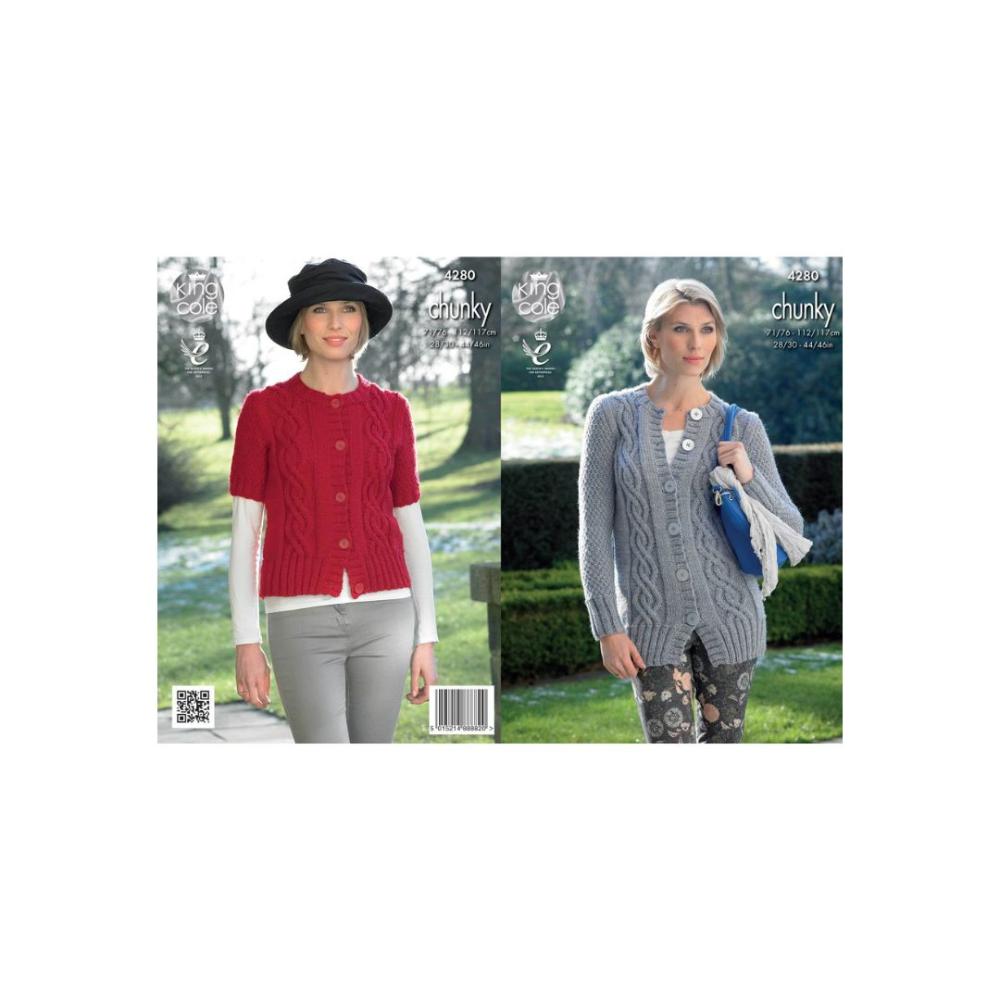 King Cole Ladies Chunky Knitting Pattern 4280