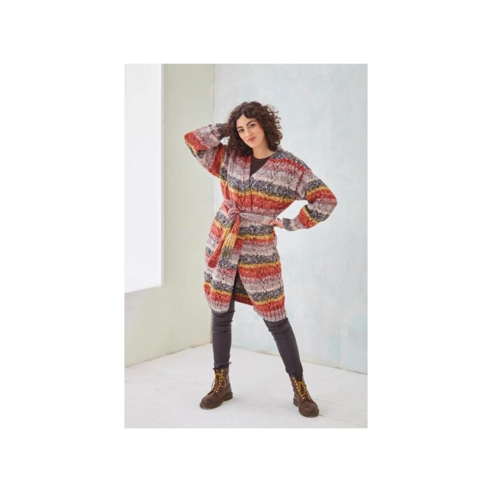 King Cole Chunky Long Cardigan Knitting Pattern 6201