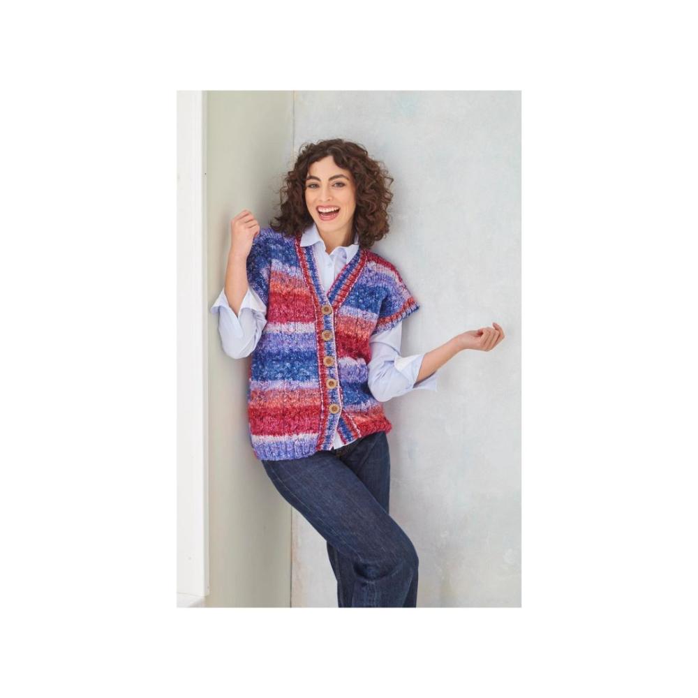 King Cole Chunky Waistcoat Knitting Pattern 6201