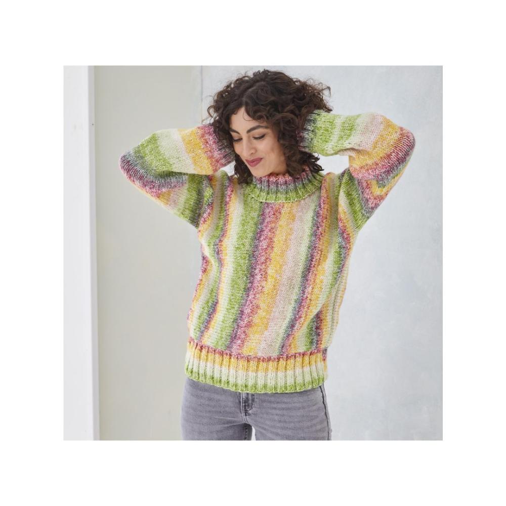 King Cole Chunky Sideways Knitted Sweater Pattern 6204