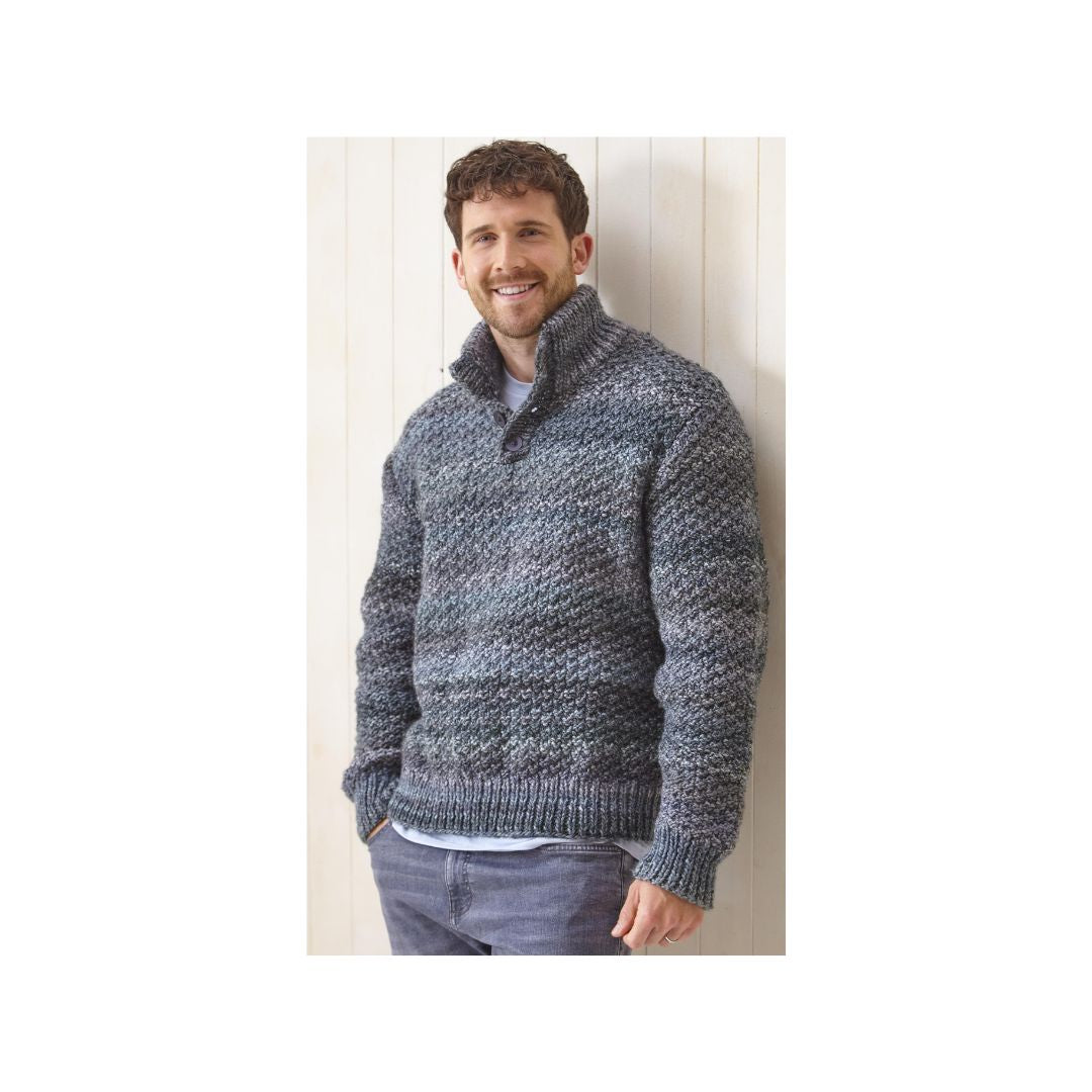 King Cole Chunky Mens Sweater Pattern 6242
