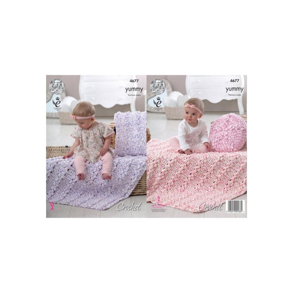 King Cole Crochet Chunky Baby Blanket Pattern 4677