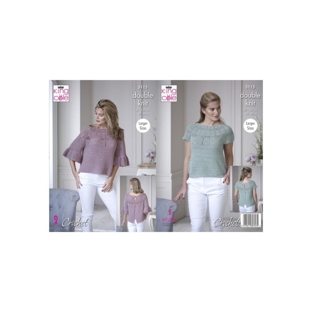 King Cole Ladies Top Crochet Pattern 5115