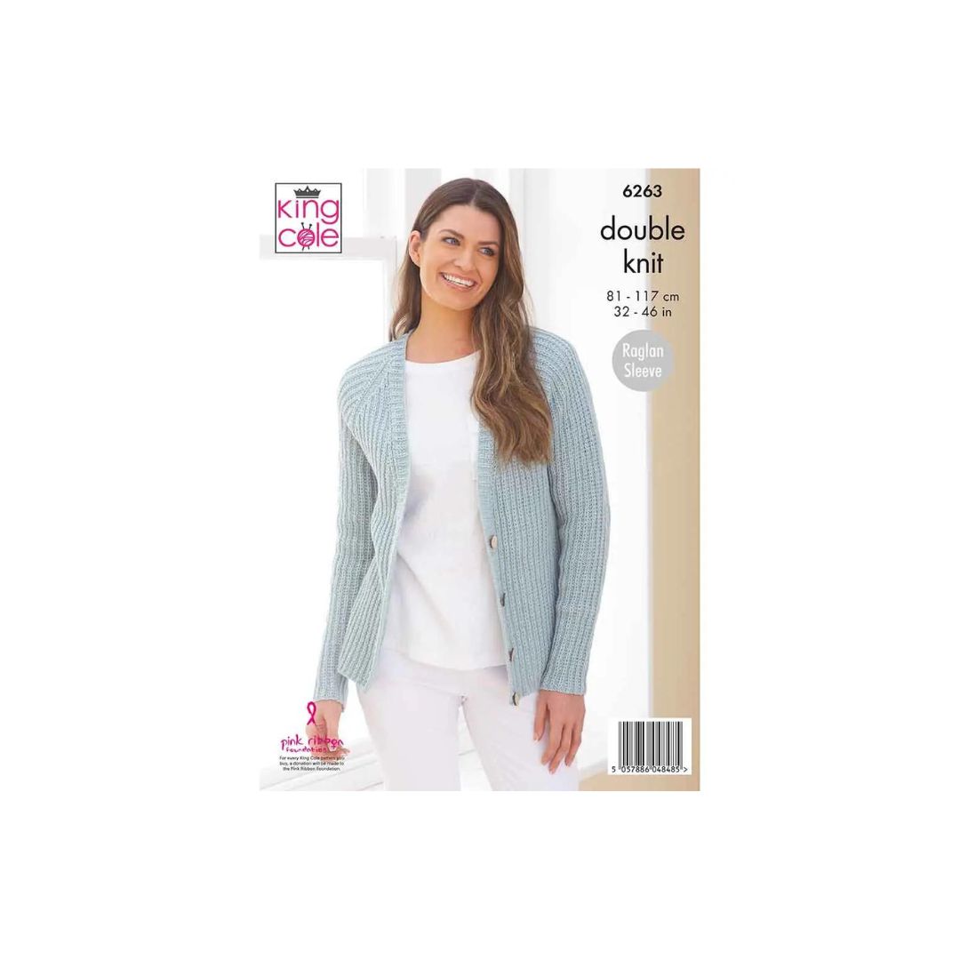 King Cole Cardigan DK Knitting Pattern 6263