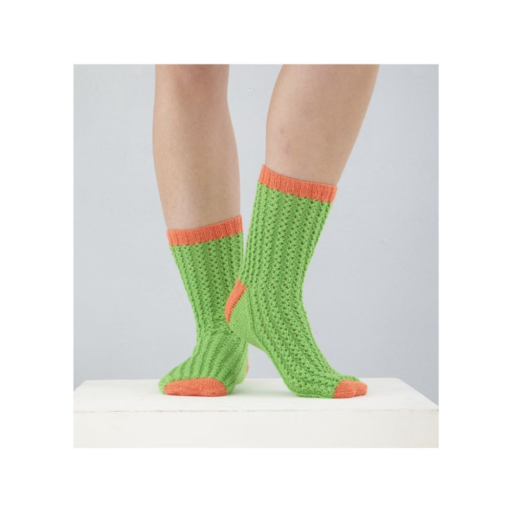 King Cole Eyelet Rib Socks Knitting Pattern 6333