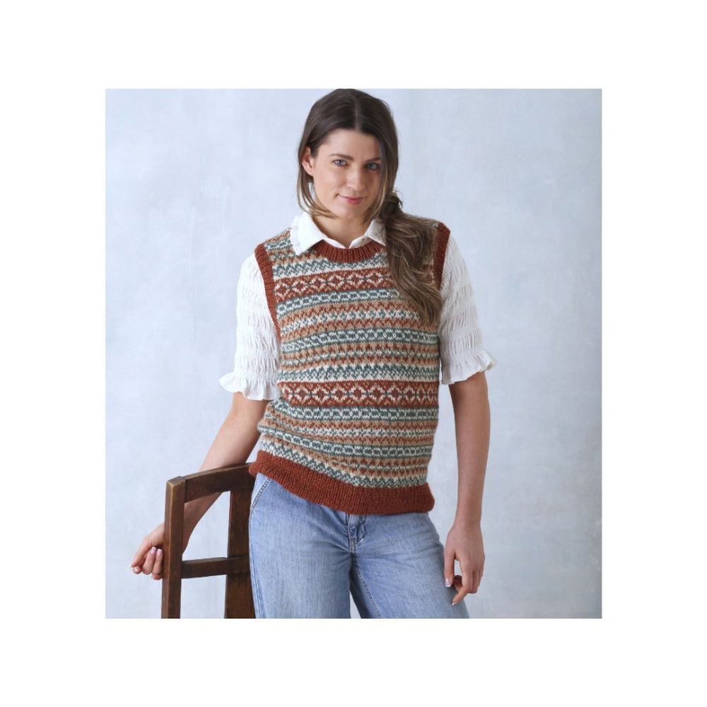 King Cole Fair Isle Tank Top Knitting Pattern 6341