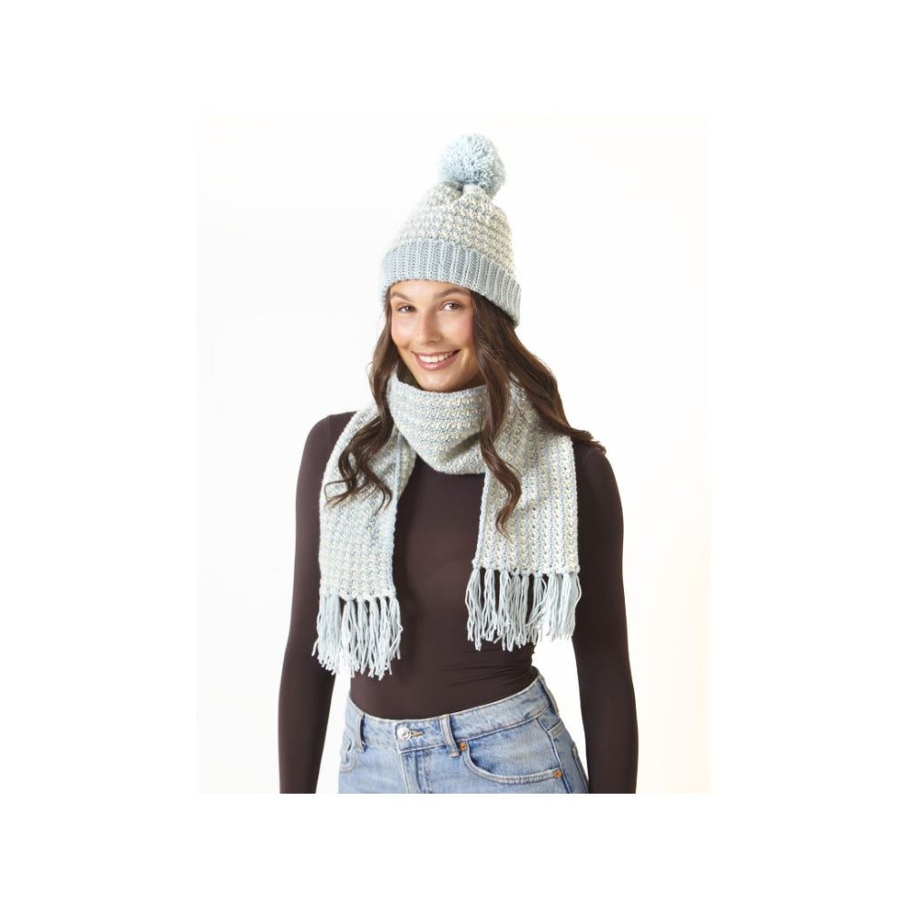 King Cole Hat and Scarf Crochet Pattern 6439