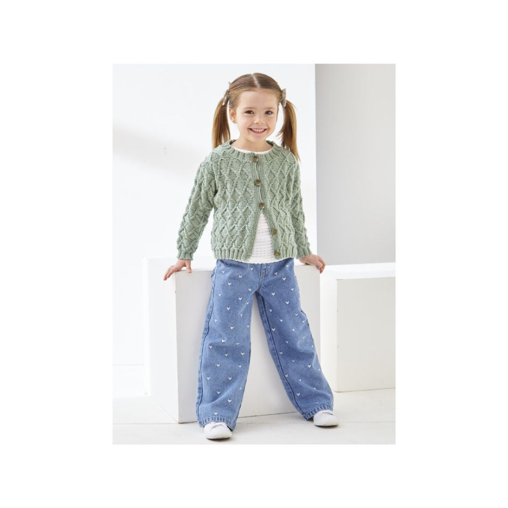 King Cole Kids DK Cardigan Knitting Pattern 6519