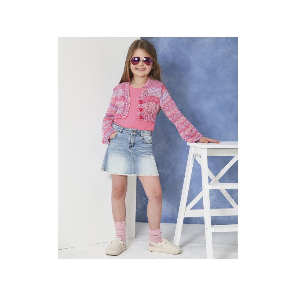King Cole Kids Cardigan Knitting Pattern 6348