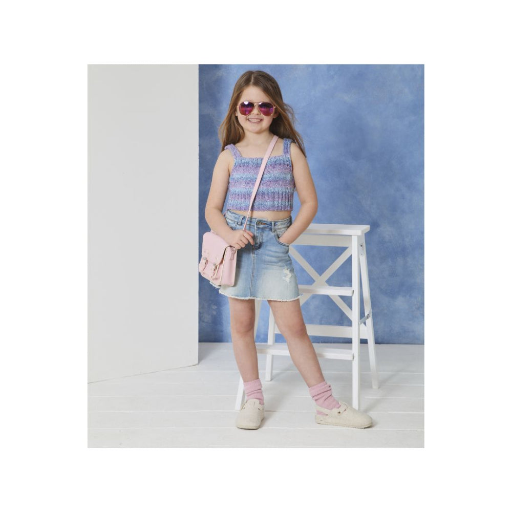 King Cole Kids Summer Top Knitting Pattern 6348