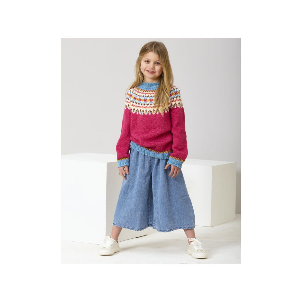 King Cole Kids Knit in the Round Sweater Pattern 6343